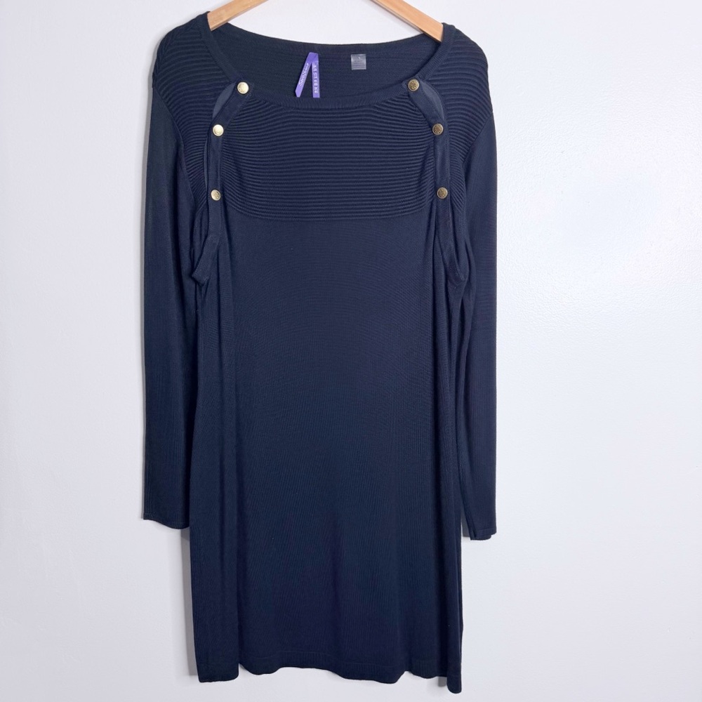NWT Seraphine Navy Eloise Knitted Rib Nursing Dress Long Sleeves Stretch Size 12